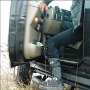 Knee High Chucks  Exiting a truck wearing black knee hi boots.