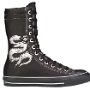 Knee High Chucks  Monochrome black and white knee high with serpent design.