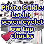 photo guide for lacing up 7 eyelet chucks