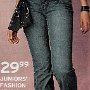 Ads for Levis and Jeans  Ad for juniors' fashion jeans with black chucks.
