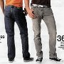 Ads for Levis and Jeans  Ad for blue and white jeans with black chucks.