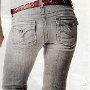 Ads for Levis and Jeans  Ad for grey jeans with black chucks.