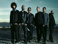 Linkin Park  Posed shot of Linkin Park. Brad Delson and David Farrell are wearing chucks.