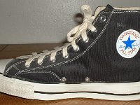 Mark Recob Vintage Chucks Collection  Inside patch view of a right black vintage Chuck Taylor All Star.