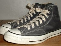 Mark Recob Vintage Chucks Collection  Angled side view of black vintage Chuck Taylor All Star high tops.