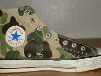 Mark Recob Vintage Chucks Collection  Inside patch view of a left olive drab camouflage vintage Chuck Taylor All Star.