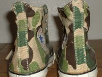Mark Recob Vintage Chucks Collection  Rear view of olive drab camouflage vintage Chuck Taylor All Star high tops.