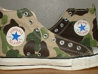 Mark Recob Vintage Chucks Collection  Inside patch views of olive drab camouflage vintage Chuck Taylor All Star high tops.