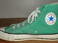 Mark Recob Vintage Chucks Collection  Inside patch view of a right green vintage Chuck Taylor All Star.