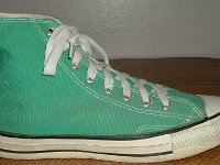 Mark Recob Vintage Chucks Collection  Outside patch view of a right green vintage Chuck Taylor All Star.