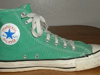 Mark Recob Vintage Chucks Collection  Inside patch view of a left green vintage Chuck Taylor All Star.