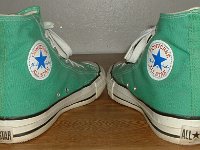Mark Recob Vintage Chucks Collection  Angled rear view of green vintage Chuck Taylor All Star high tops.