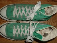 Mark Recob Vintage Chucks Collection  Top view of green vintage Chuck Taylor All Star high tops.