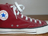 Mark Recob Vintage Chucks Collection  Inside patch view of a left maroon vintage Chuck Taylor All Star.