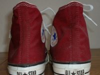 Mark Recob Vintage Chucks Collection  Rear view of maroon vintage Chuck Taylor All Star high tops.