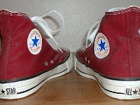 Mark Recob Vintage Chucks Collection  Angled rear view of maroon vintage Chuck Taylor All Star high tops.