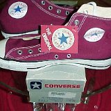 Maroon High Top Chucks  New vintage maroon high tops, with tag and box.