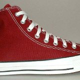 Maroon High Top Chucks  New right maroon high top, outside view.