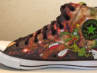 Marvin the Martian Print High Top Chucks  Inside patch view of a right Marvin the Martian high top.