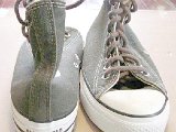 Miscellaneous Green HIgh Top Chucks  Olive high tops with round laces, front and rear views.