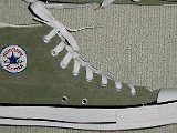 Miscellaneous Green HIgh Top Chucks  Olive suede high top, inside patch view.