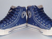 Multicultural High Top Chucks  Angled front views of blueberry multicultural high tops.