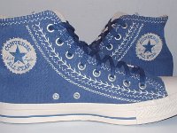 Multicultural High Top Chucks  Inside patch views of blueberry multicultural high tops.