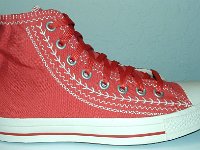 Multicultural High Top Chucks  Outside view of a right hibiscus multicultural high top.