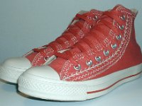 Multicultural High Top Chucks  Angled side view of hibiscus multicultural high tops.