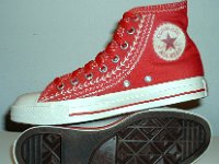 Multicultural High Top Chucks  Inside patch and sole views of hibiscus multicultural high tops.