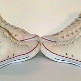 Natural (Unbleached) White High Top Chucks  Wheel of natural white high tops.