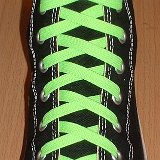 Classic Neon Shoelaces  Black high top with neon lime laces.