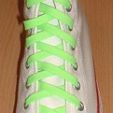 Classic Neon Shoelaces  Optical white high top with neon lime laces.