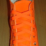 Classic Neon Shoelaces  Neon orange high top with neon orange laces.