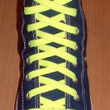 Classic Neon Shoelaces  Navy blue high top with neon yellow laces.