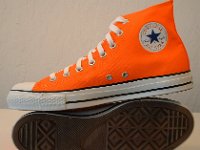 Neon Orange High Tops  New neon orange high tops, inside patch and sole views.