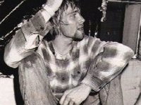 Kurt Cobain and Nirvana  Mr. Cobain sitting down.