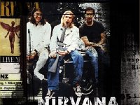 Kurt Cobain and Nirvana  A posed shot of the band with a bad premonition: Kurt Cobain attempting to kill himself.
