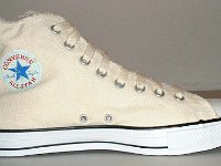 Off White Graphic Star High Top Chucks  Inside patch view of a left graphic star high top.