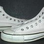 Optical White High Top Chucks  Custom made North Carolina high tops showing the NC patch.