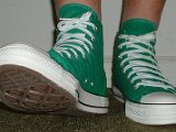 Pepper Green High Top Chucks  Stepping out in pepper green high top chucks.