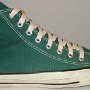 Pine Green HIgh Top Chucks  Outside view of a right made in USA pine green high top.