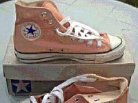 Pink High Top and Low Cut Chucks  Salmon pink high tops, new with box.