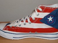 Puerto Rico Frog Flag Rolldown High Top Chucks  Puerto Rico Flag Foldover High Top, right inside patch view.