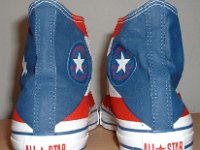 Puerto Rico Frog Flag Rolldown High Top Chucks  Puerto Rico Flag Foldover High Tops, rear view.