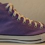 Purple High Top Chucks  Outside view of a right aster purple high top.