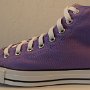 Purple High Top Chucks  Outside view of a left aster purple high top.