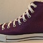 Purple High Top Chucks  Outside view of a left port royale high top.