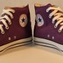 Purple High Top Chucks  Angled front view of Port Royale high tops.