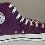 Purple High Top Chucks  Inside patch view of a left purple passion high top.